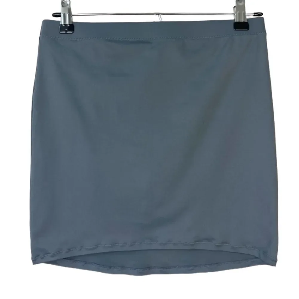 NWT SKIMS Swim Mini Sport Gun Metal Charcoal Black Skirt